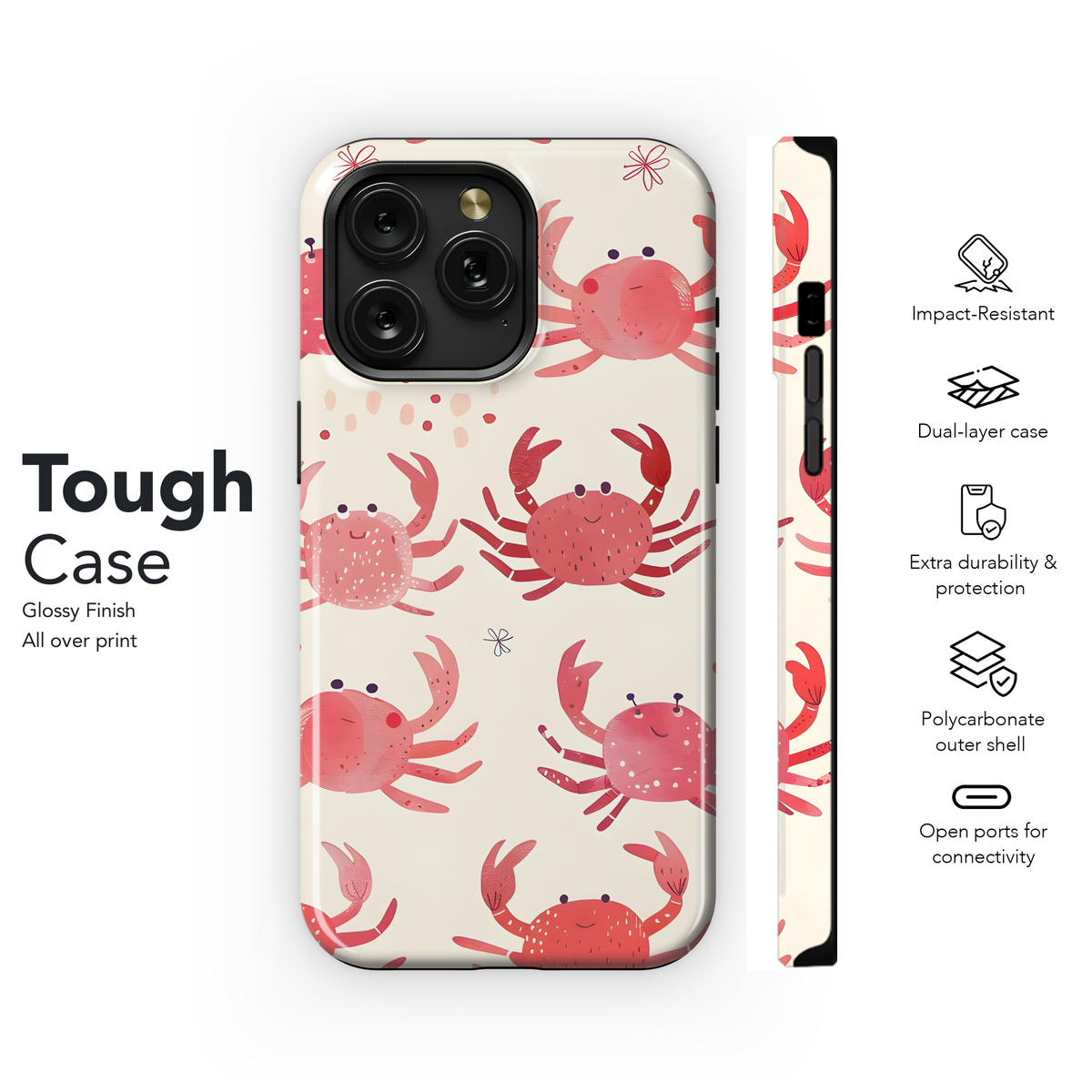 Crabs Pattern Phone Case iPhone Samsung Cover Pixel 2049 - Image 6