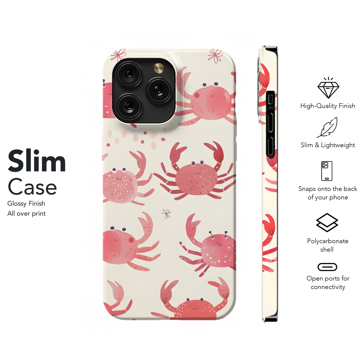 Crabs Pattern Phone Case iPhone Samsung Cover Pixel 2049 - Image 7