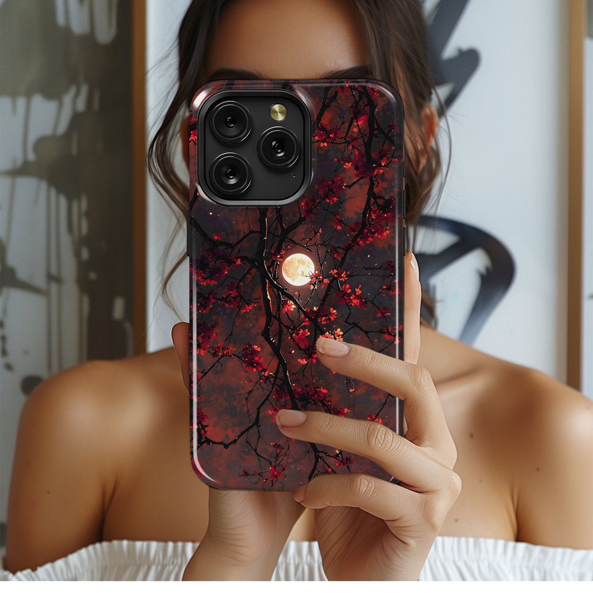 Crimson Moon Bloom
 Phone Case iPhone Samsung Cover Pixel 4151 - Image 2