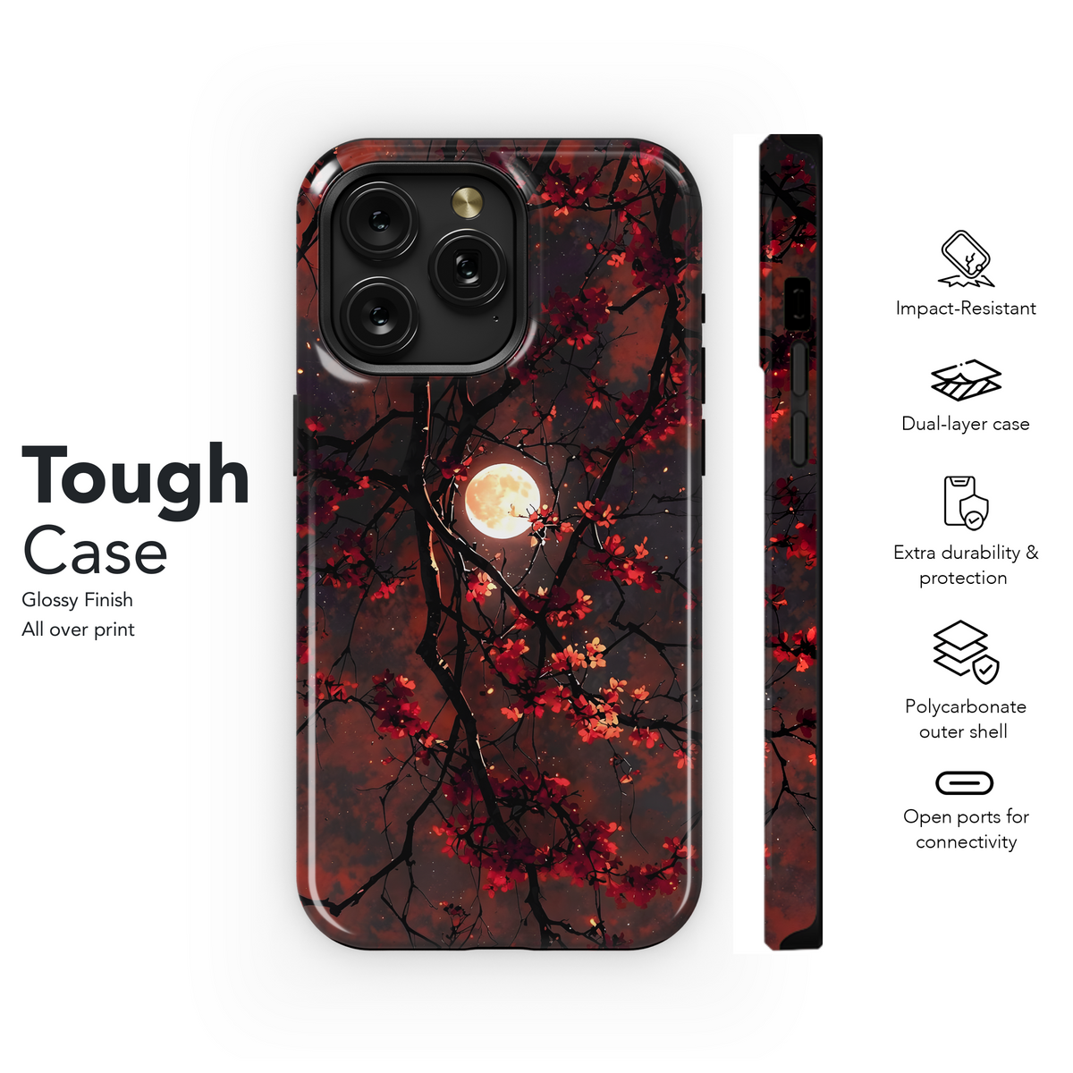 Crimson Moon Bloom
 Phone Case iPhone Samsung Cover Pixel 4151 - Image 6