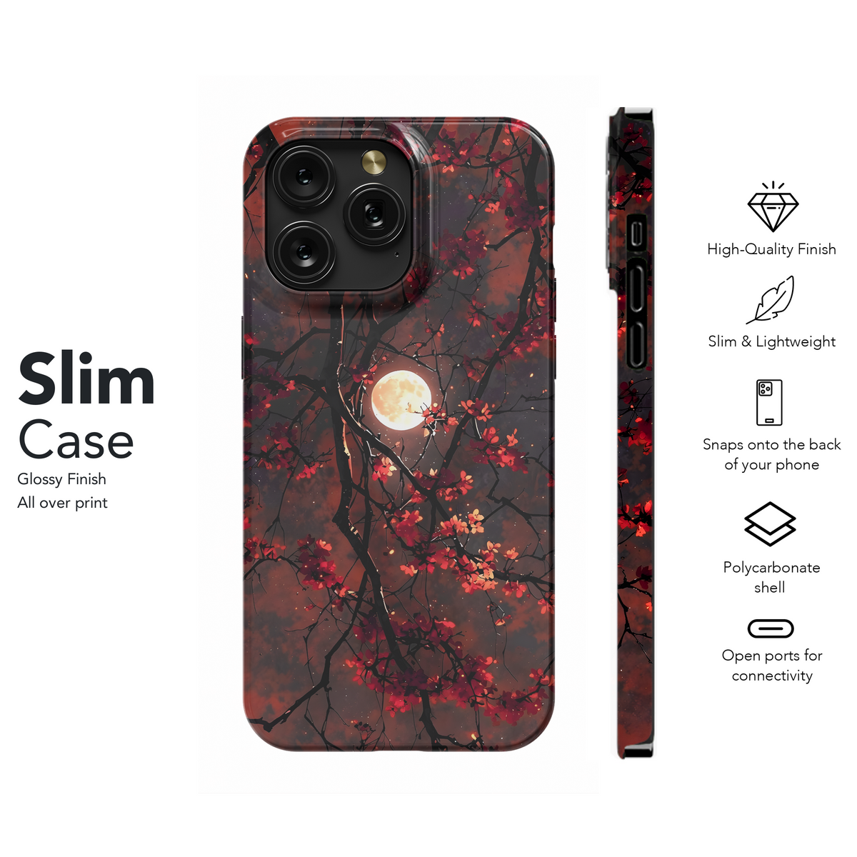 Crimson Moon Bloom
 Phone Case iPhone Samsung Cover Pixel 4151 - Image 7