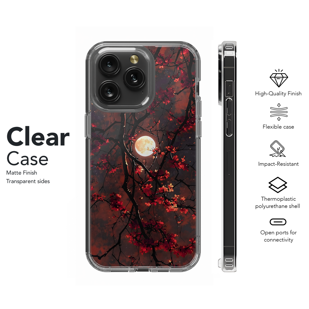 Crimson Moon Bloom
 Phone Case iPhone Samsung Cover Pixel 4151 - Image 8