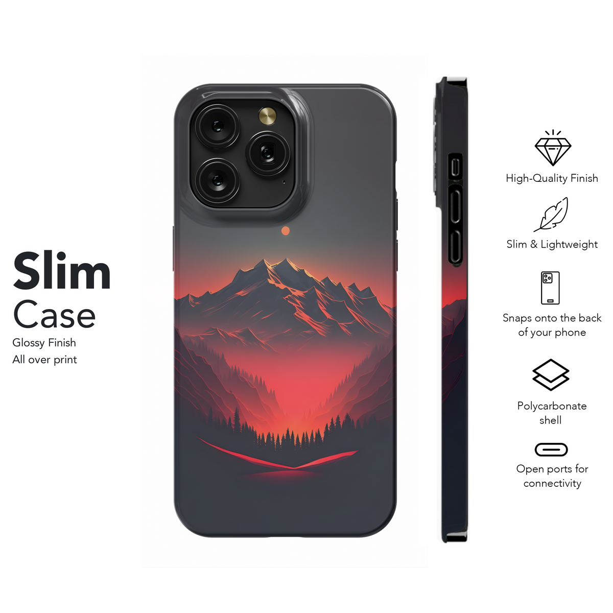 Crimson Mountain Sunset
 Phone Case iPhone Samsung Cover Pixel 4264 - Image 7