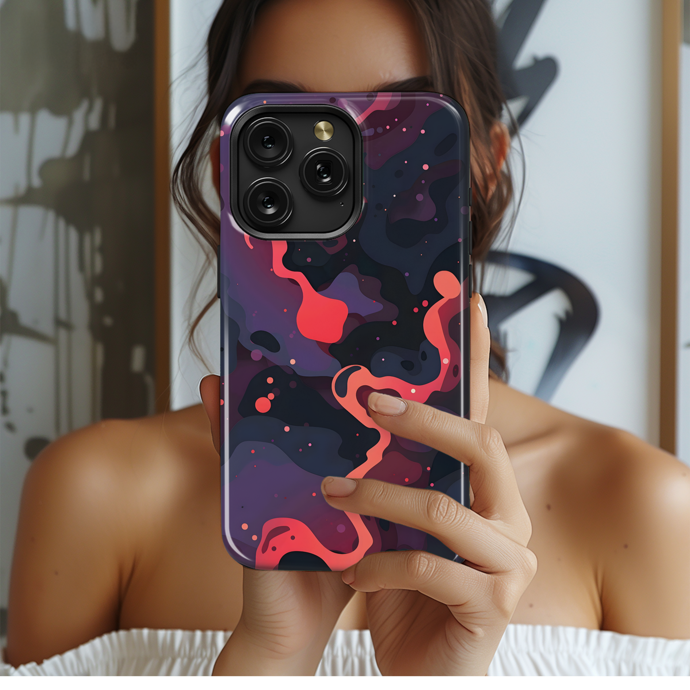 Crimson Nebula Flow
 Phone Case iPhone Samsung Cover Pixel 4416 - Image 2