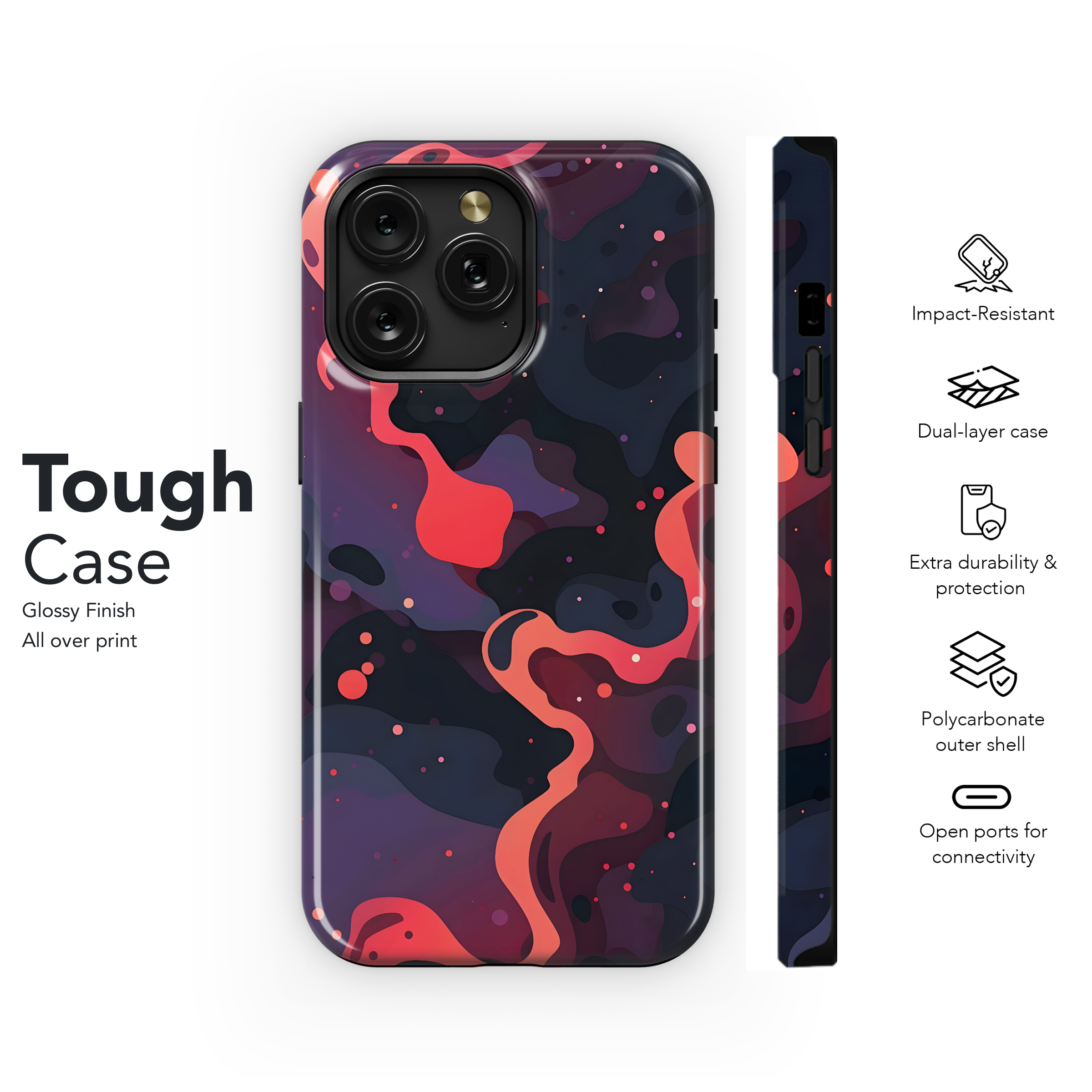 Crimson Nebula Flow
 Phone Case iPhone Samsung Cover Pixel 4416 - Image 6