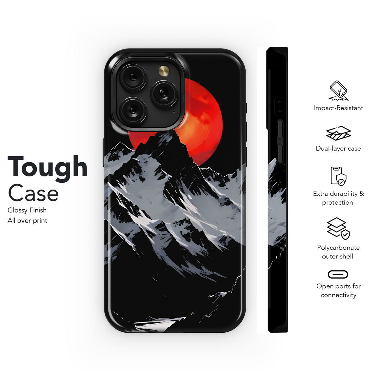 Crimson Peaks at Dusk
 Phone Case iPhone Samsung Cover Pixel 4269 - Image 6