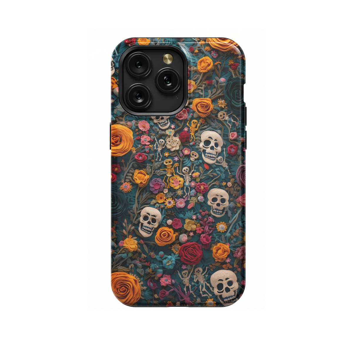 Crochet Floral Skeleton Gothic Ghost Phone Case iPhone Samsung Cover Pixel 1048 - Image 1