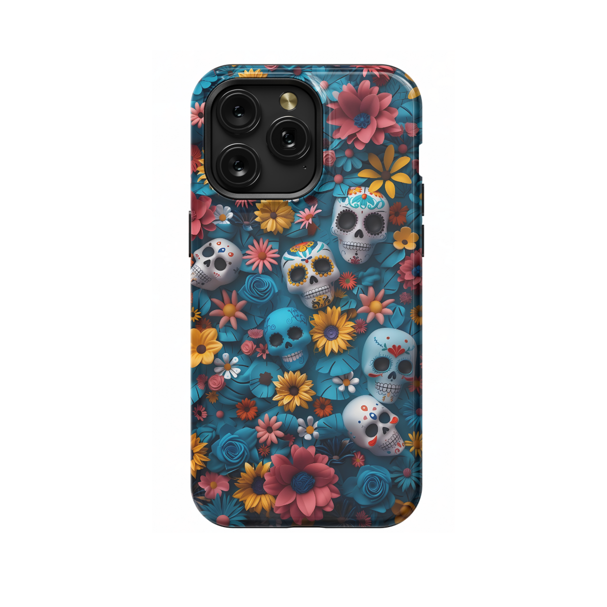 Crochet Floral Skeleton Gothic Ghost Phone Case iPhone Samsung Cover Pixel 1049 - Image 1