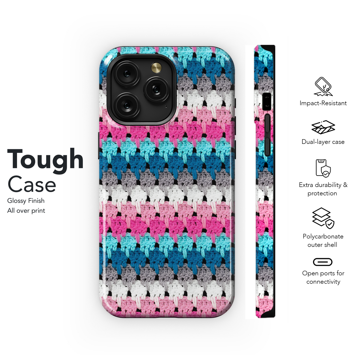 Crocheted Pastel Phone Case iPhone Samsung Cover Pixel 3846 - Image 6