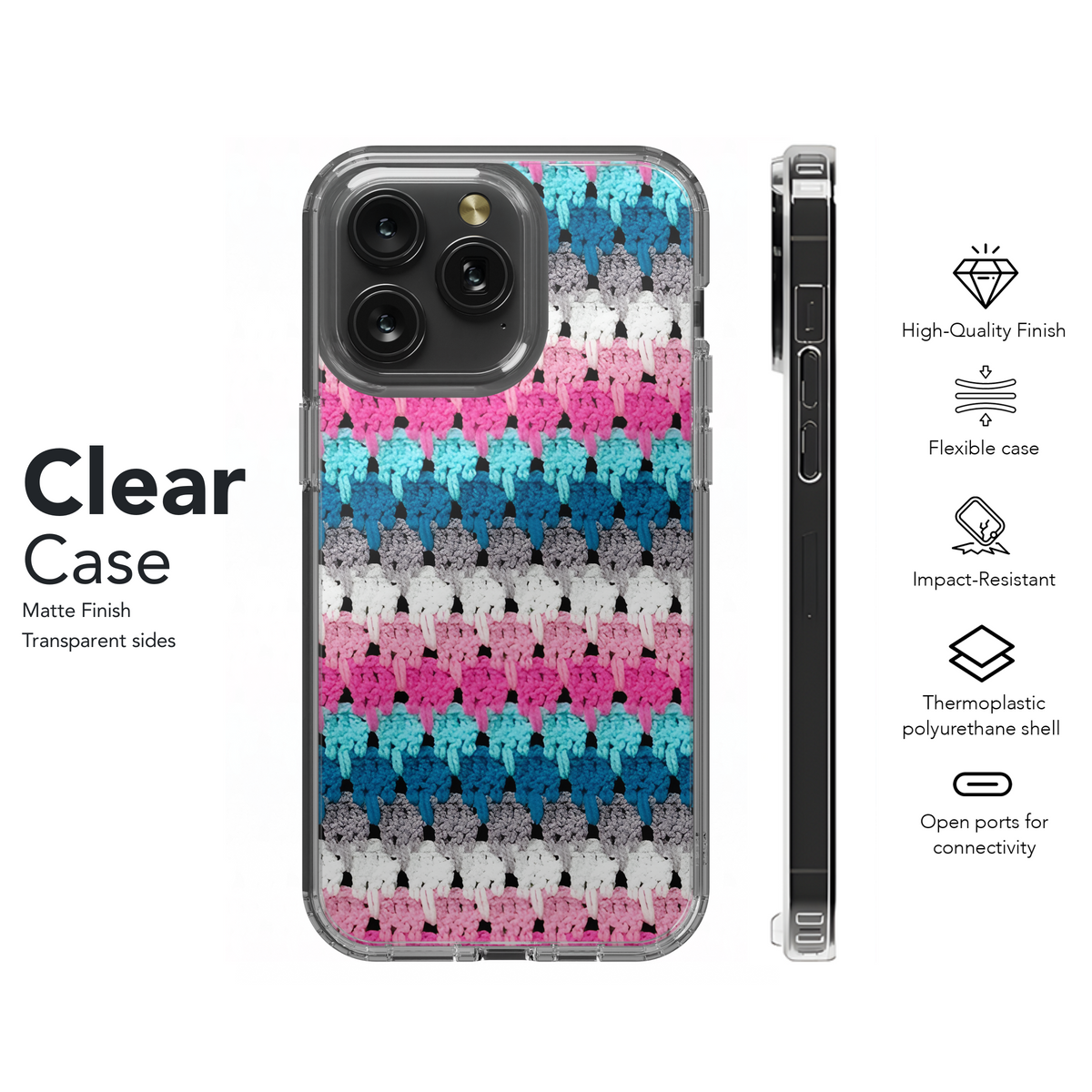 Crocheted Pastel Phone Case iPhone Samsung Cover Pixel 3846 - Image 8