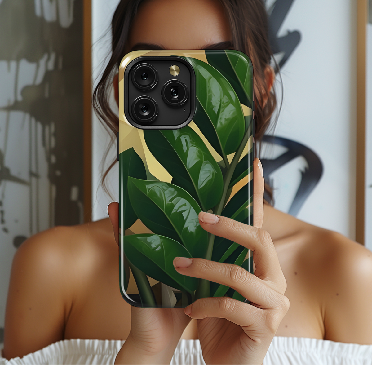 Cubist Zamioculcas Phone Case iPhone Samsung Cover Pixel 3776 - Image 2