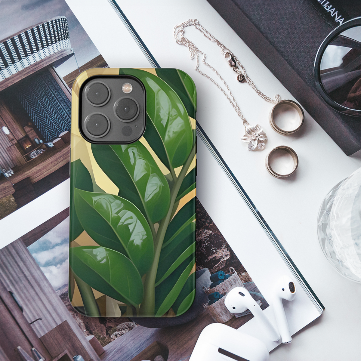 Cubist Zamioculcas Phone Case iPhone Samsung Cover Pixel 3776 - Image 3