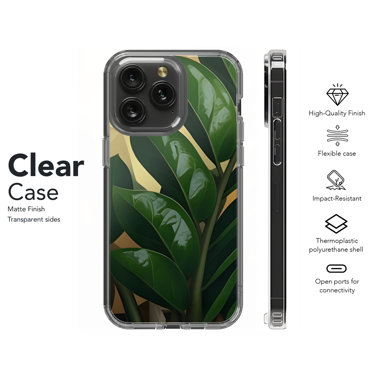 Cubist Zamioculcas Phone Case iPhone Samsung Cover Pixel 3776 - Image 8