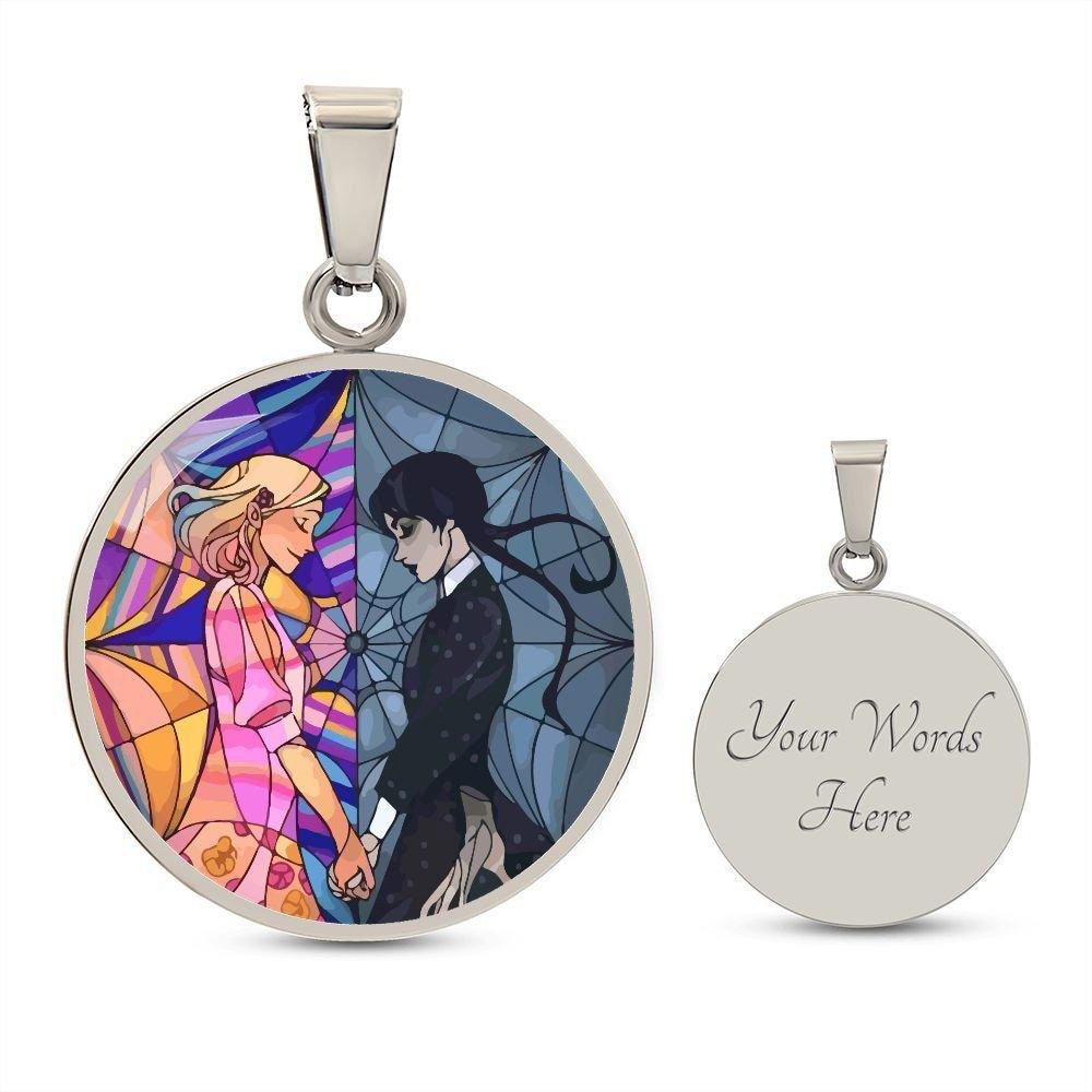 Custom Engraved Wednesday Addams and Enid Necklace - Image 7