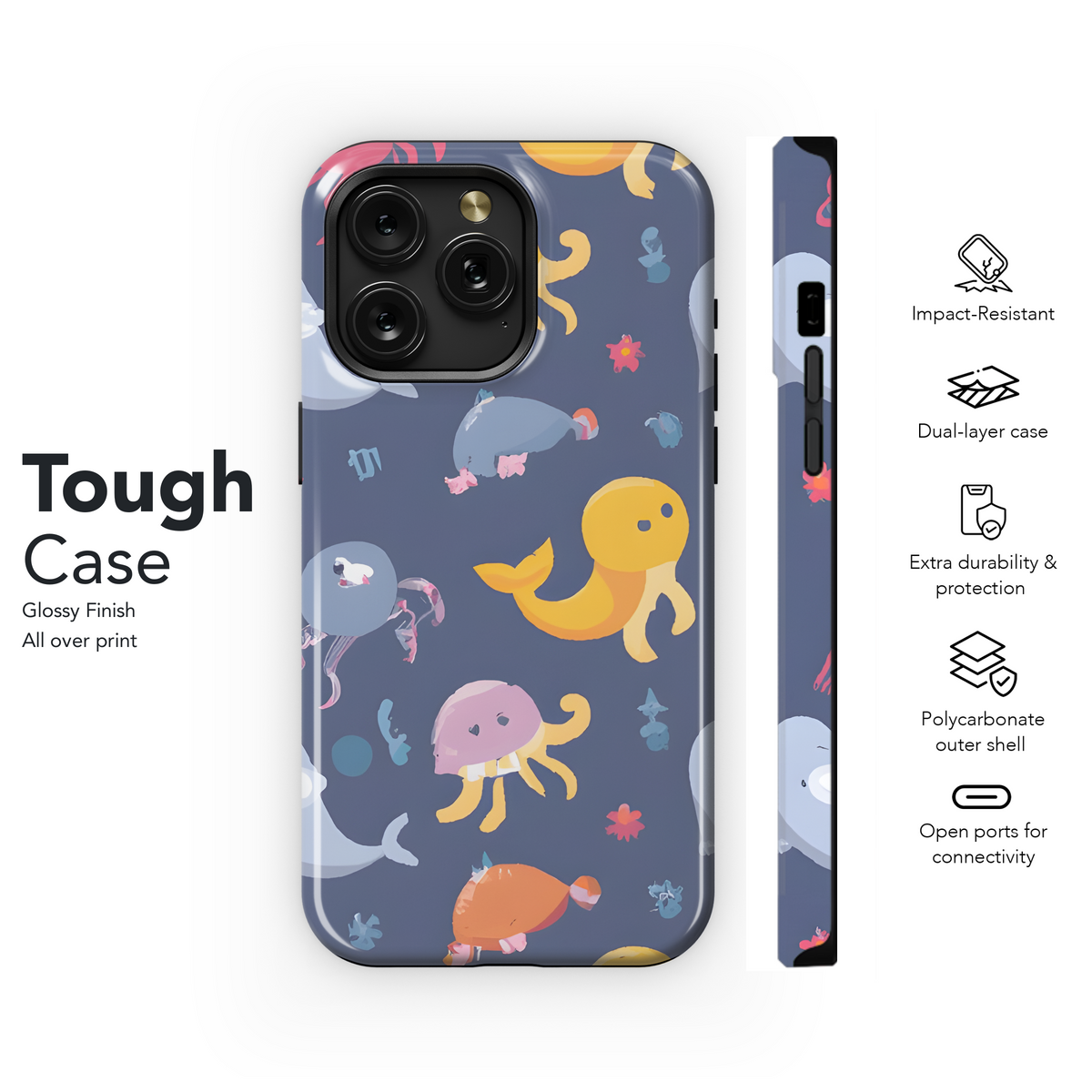 Cute Aerated Marine Animal Phone Case iPhone Samsung Cover Pixel 3100 - Image 6