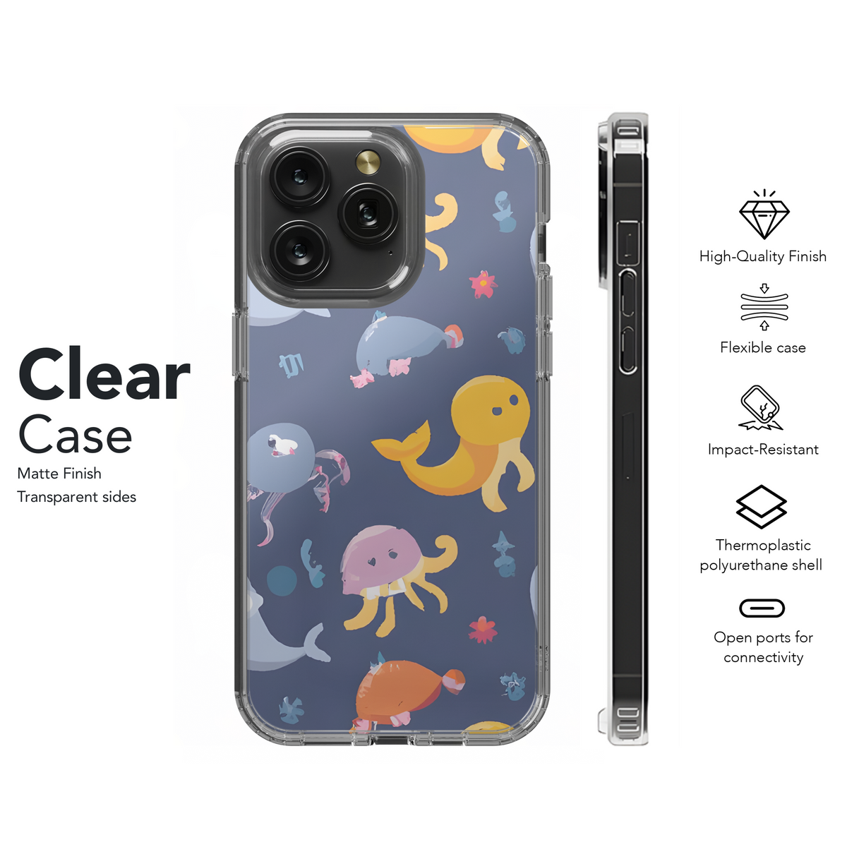 Cute Aerated Marine Animal Phone Case iPhone Samsung Cover Pixel 3100 - Image 8