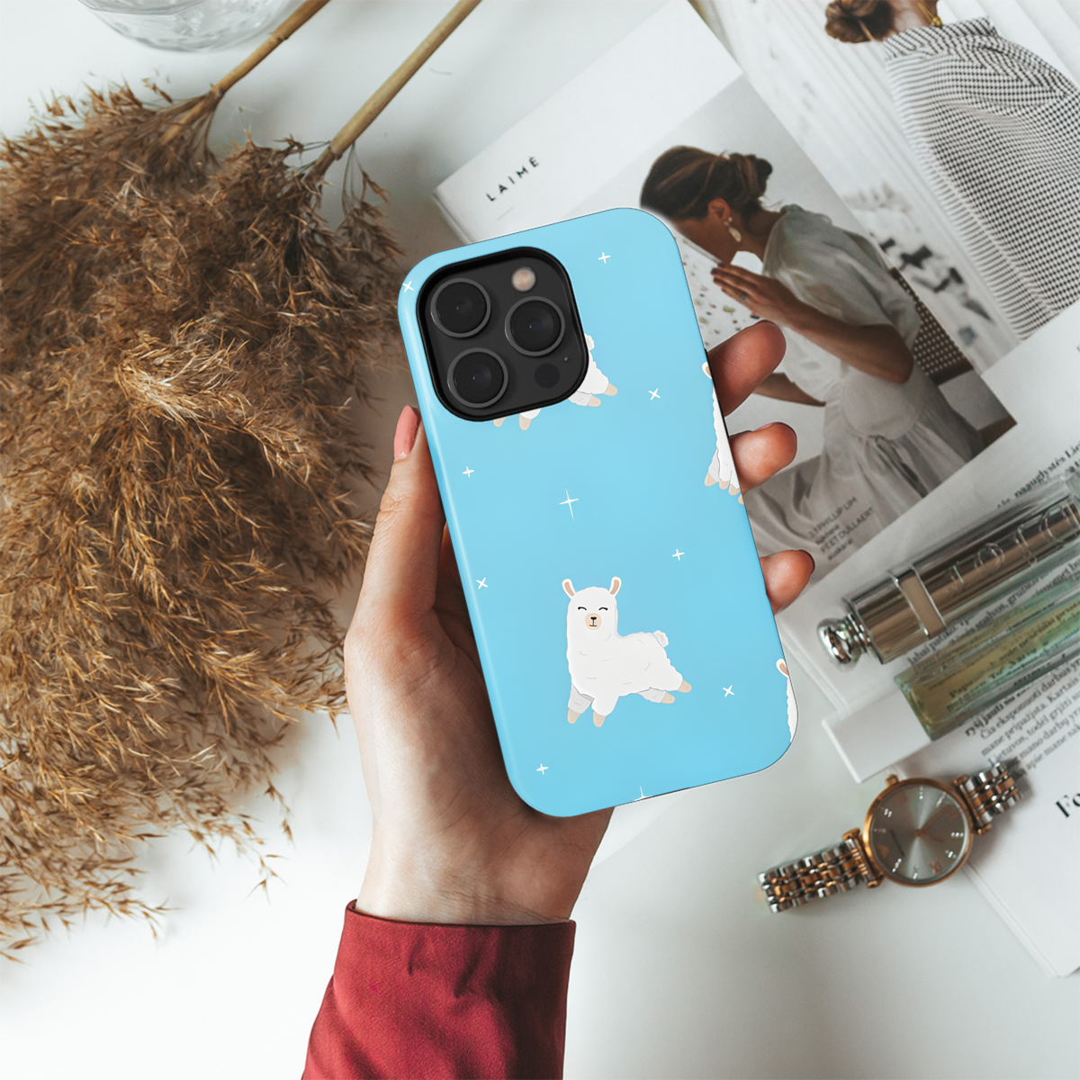 Cute Alpaca Phone Case iPhone Samsung Cover Pixel 3226 - Image 4