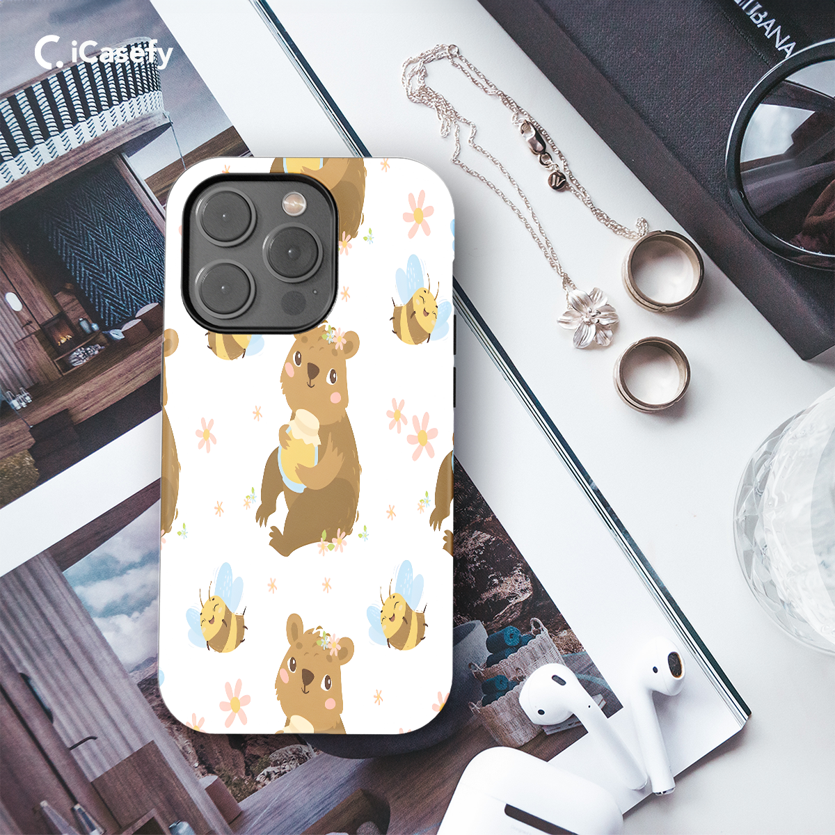 Cute and Whimsical Bear Phone Case iPhone Samsung Cover Pixel 1139 - Image 3