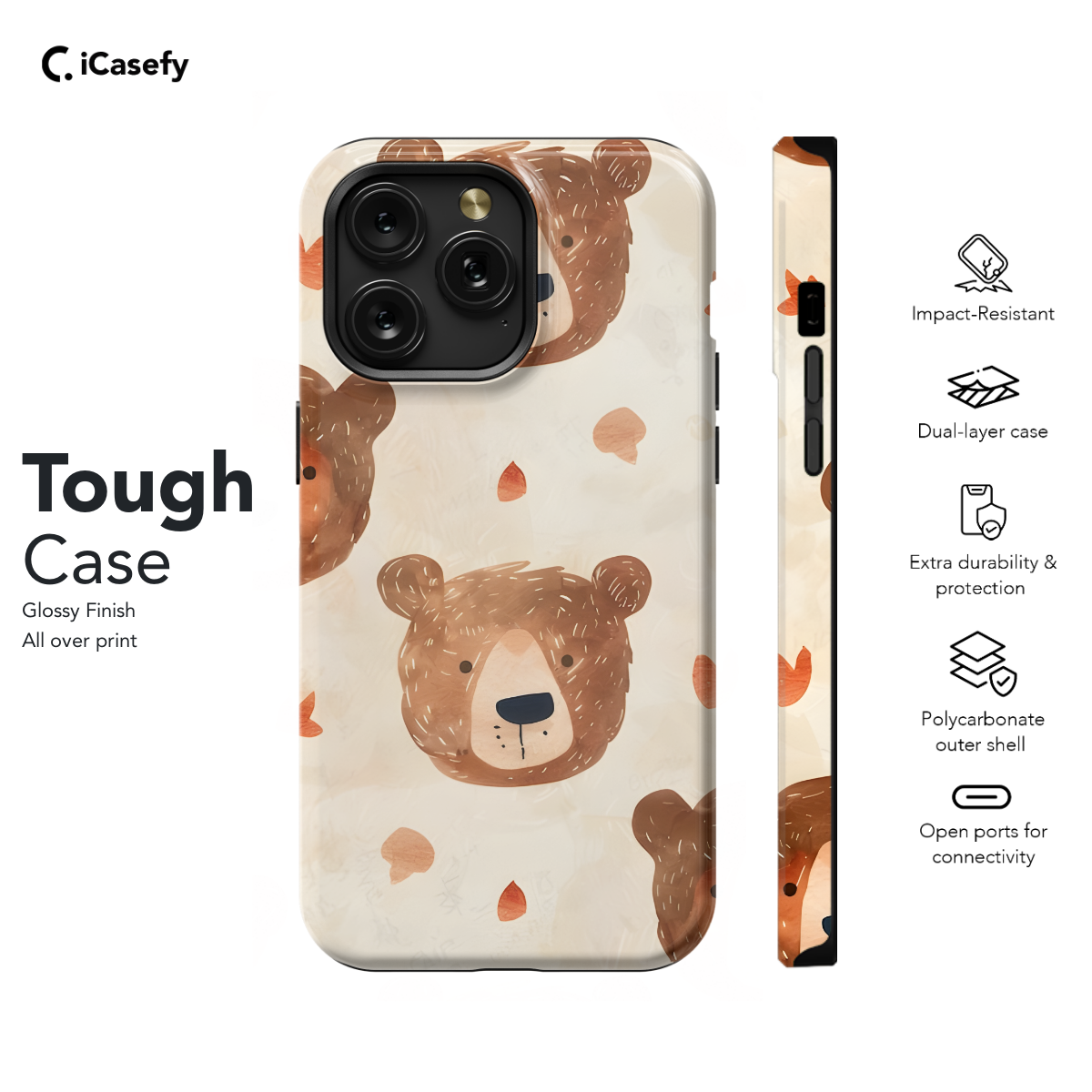 Cute and Whimsical Bear Phone Case iPhone Samsung Cover Pixel 1140 - Image 5