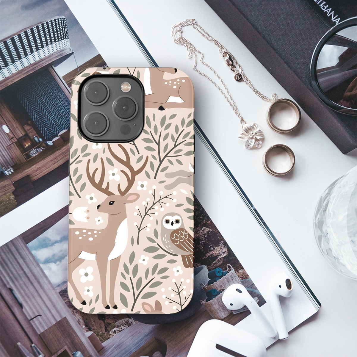 Cute Animal Seamless Pattern Phone Case iPhone Samsung Cover Pixel 2258 - Image 3