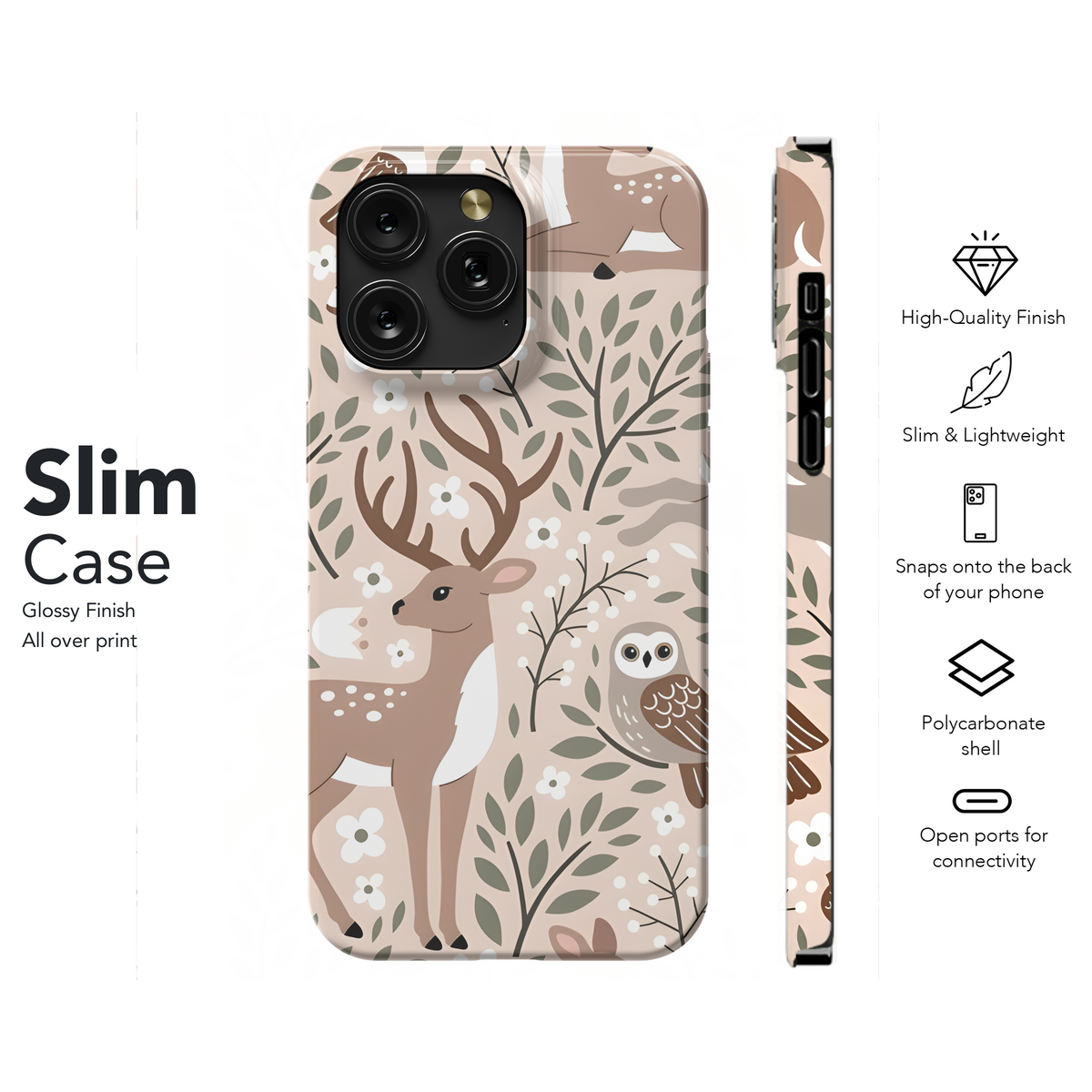 Cute Animal Seamless Pattern Phone Case iPhone Samsung Cover Pixel 2258 - Image 7