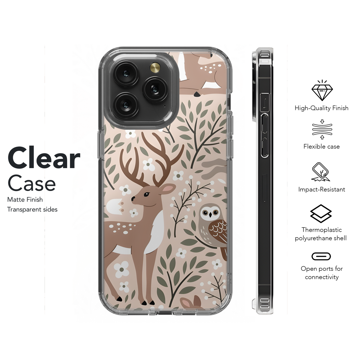 Cute Animal Seamless Pattern Phone Case iPhone Samsung Cover Pixel 2258 - Image 8