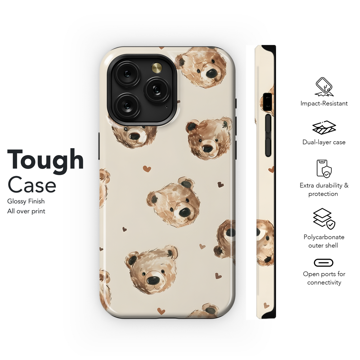 Cute Bear Faces
 Phone Case iPhone Samsung Cover Pixel 4033 - Image 6