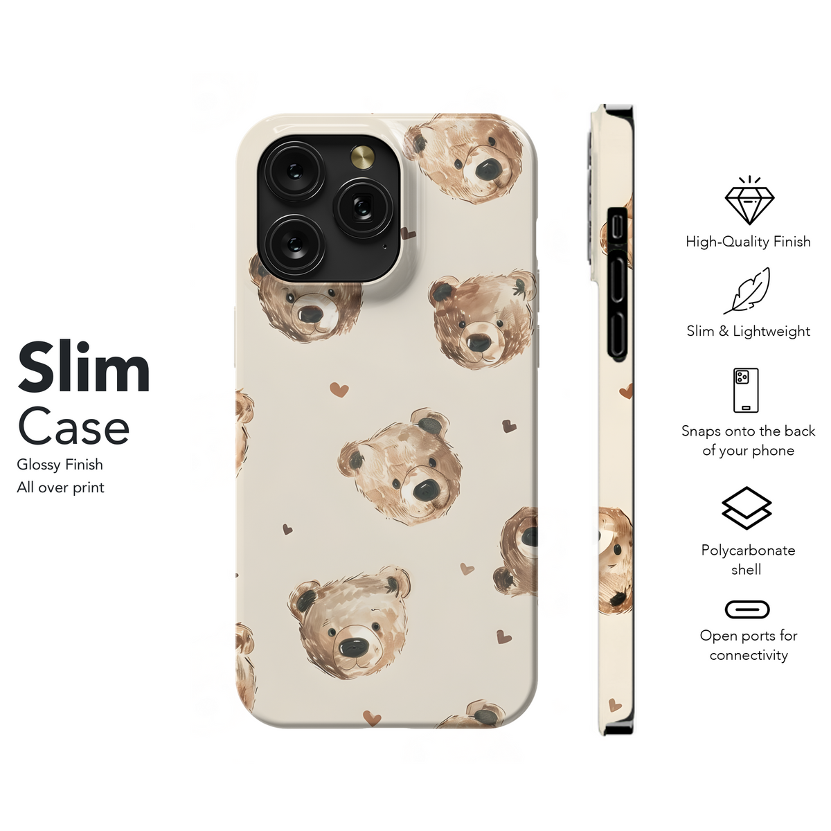 Cute Bear Faces
 Phone Case iPhone Samsung Cover Pixel 4033 - Image 7