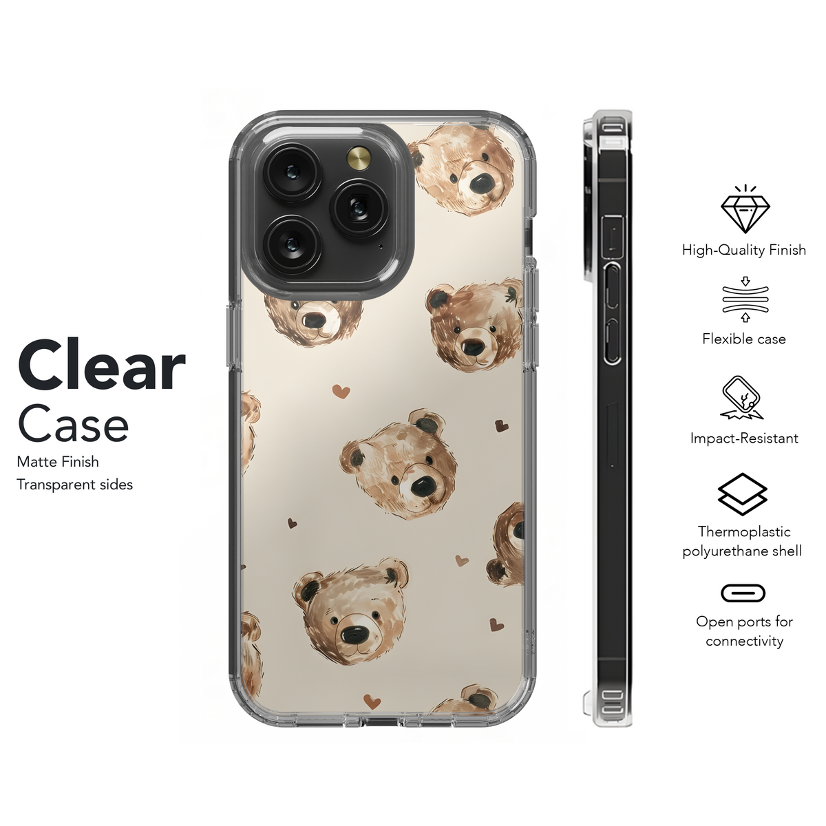 Cute Bear Faces
 Phone Case iPhone Samsung Cover Pixel 4033 - Image 8