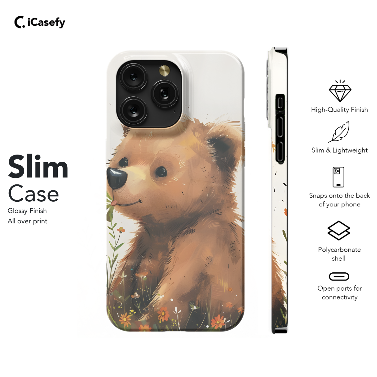 Cute Bear Illustration Phone Case iPhone Samsung Pixel & More 493 - Image 6