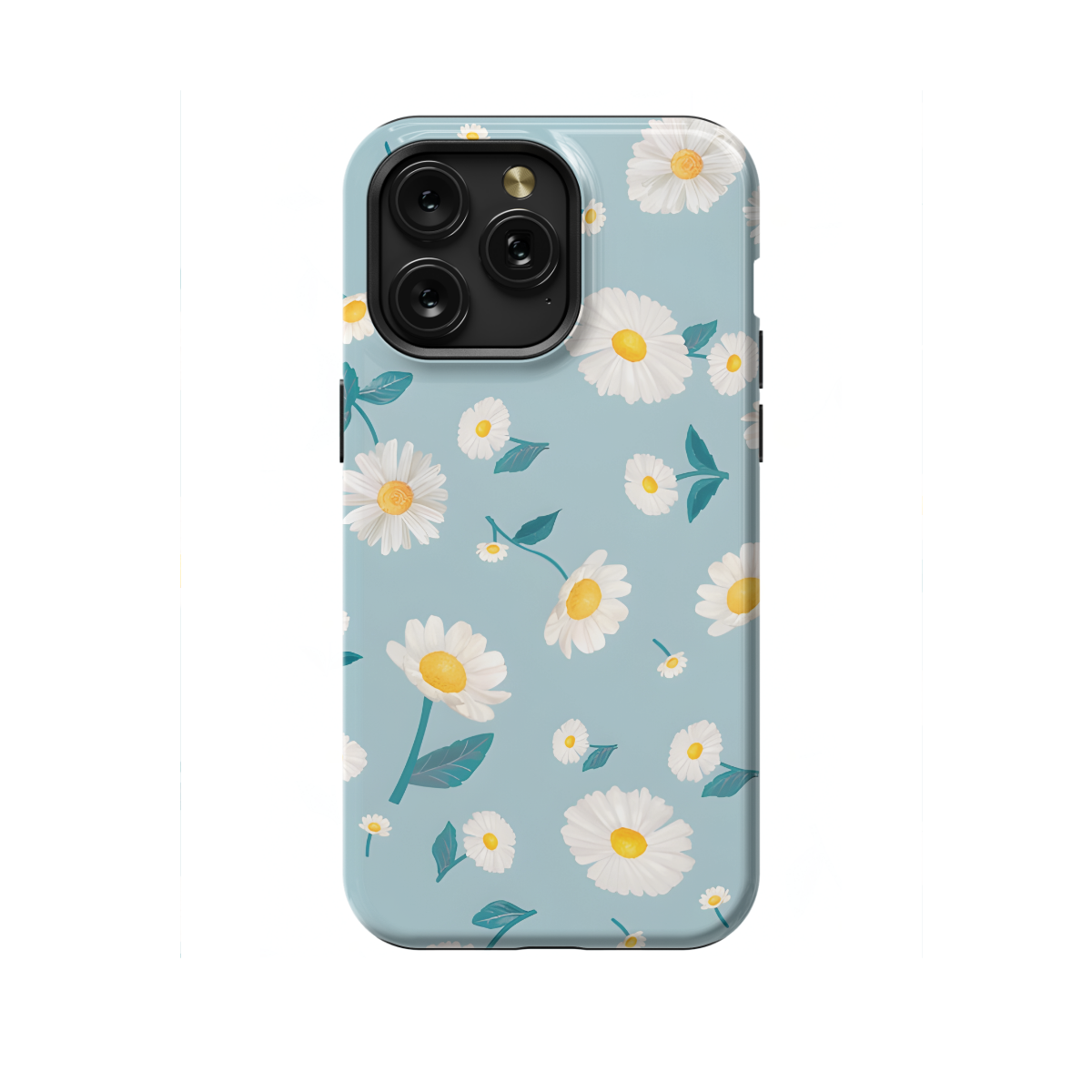 Cute Blue Pastel Daisy Flower Phone Case iPhone Samsung Cover Pixel 1422 - Image 1