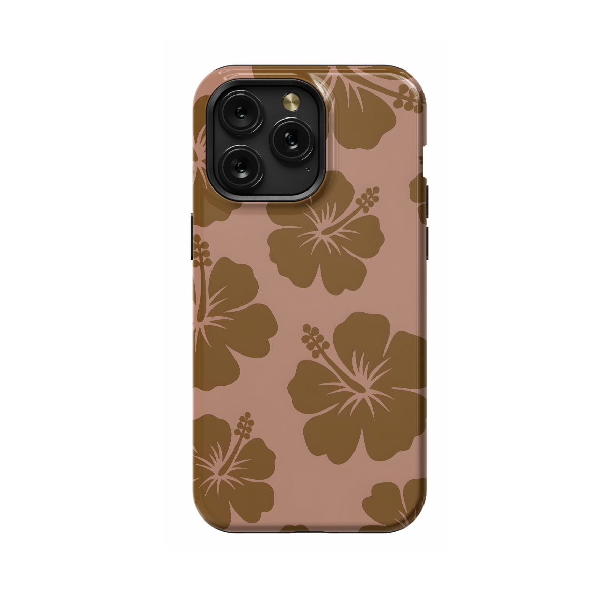 Cute Brown Flower Y2K Hibiscus Phone Case iPhone Samsung Cover Pixel 1356 - Image 1