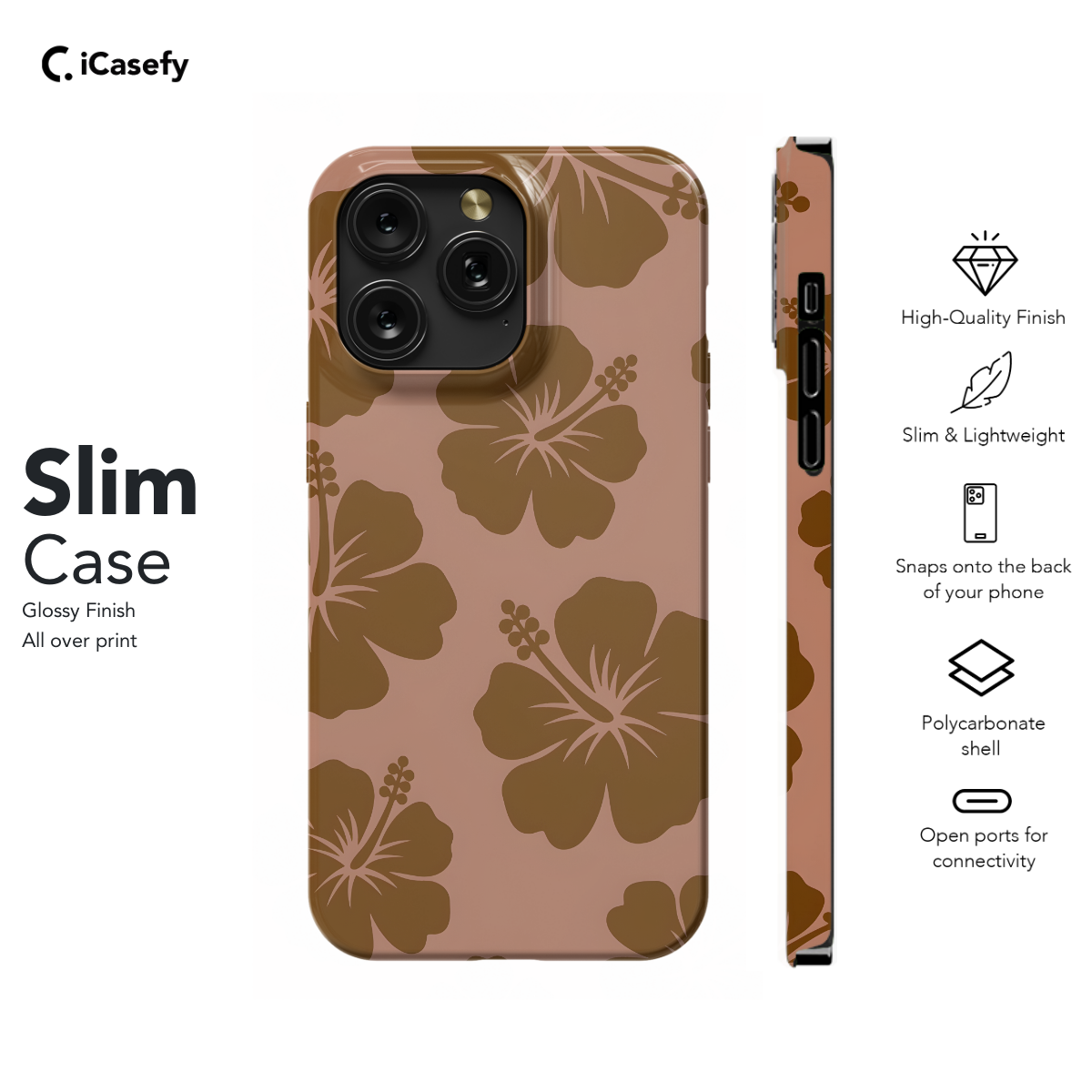 Cute Brown Flower Y2K Hibiscus Phone Case iPhone Samsung Cover Pixel 1356 - Image 6