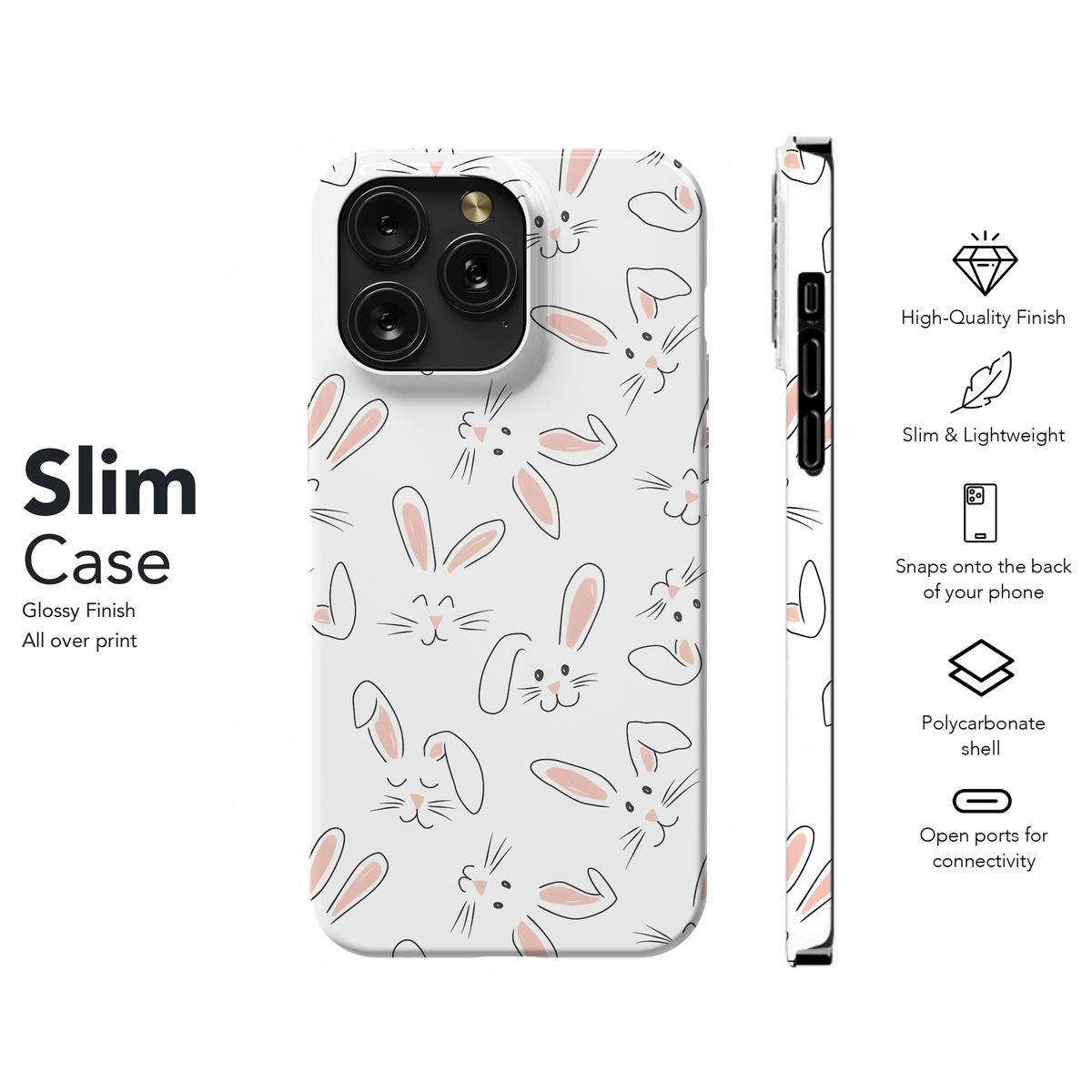 Cute Bunny Faces
 Phone Case iPhone Samsung Cover Pixel 3997 - Image 7