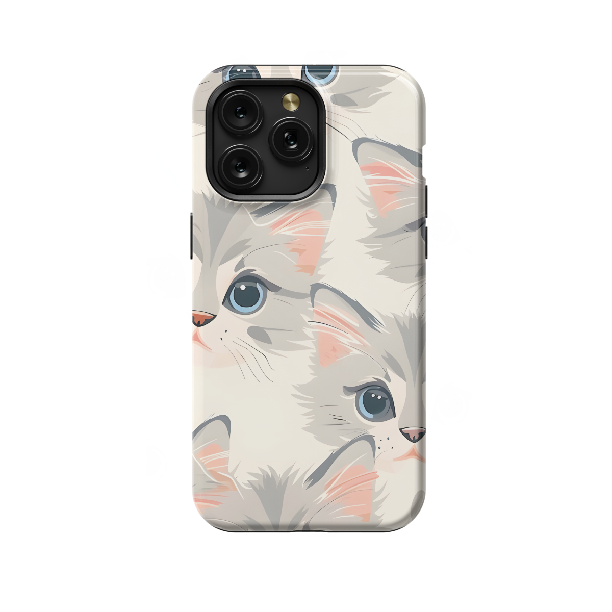 Cute Cat Face Phone Case iPhone Samsung Cover Pixel 1132 - Image 1