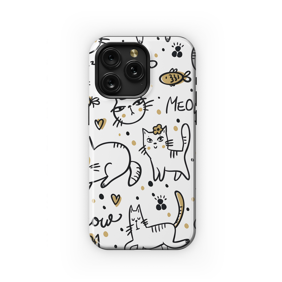 Cute Cat Phone Case iPhone Samsung Cover Pixel 3702 - Image 1