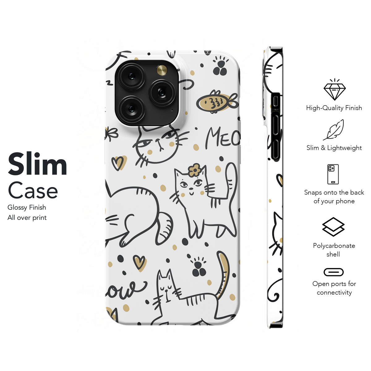 Cute Cat Phone Case iPhone Samsung Cover Pixel 3702 - Image 6