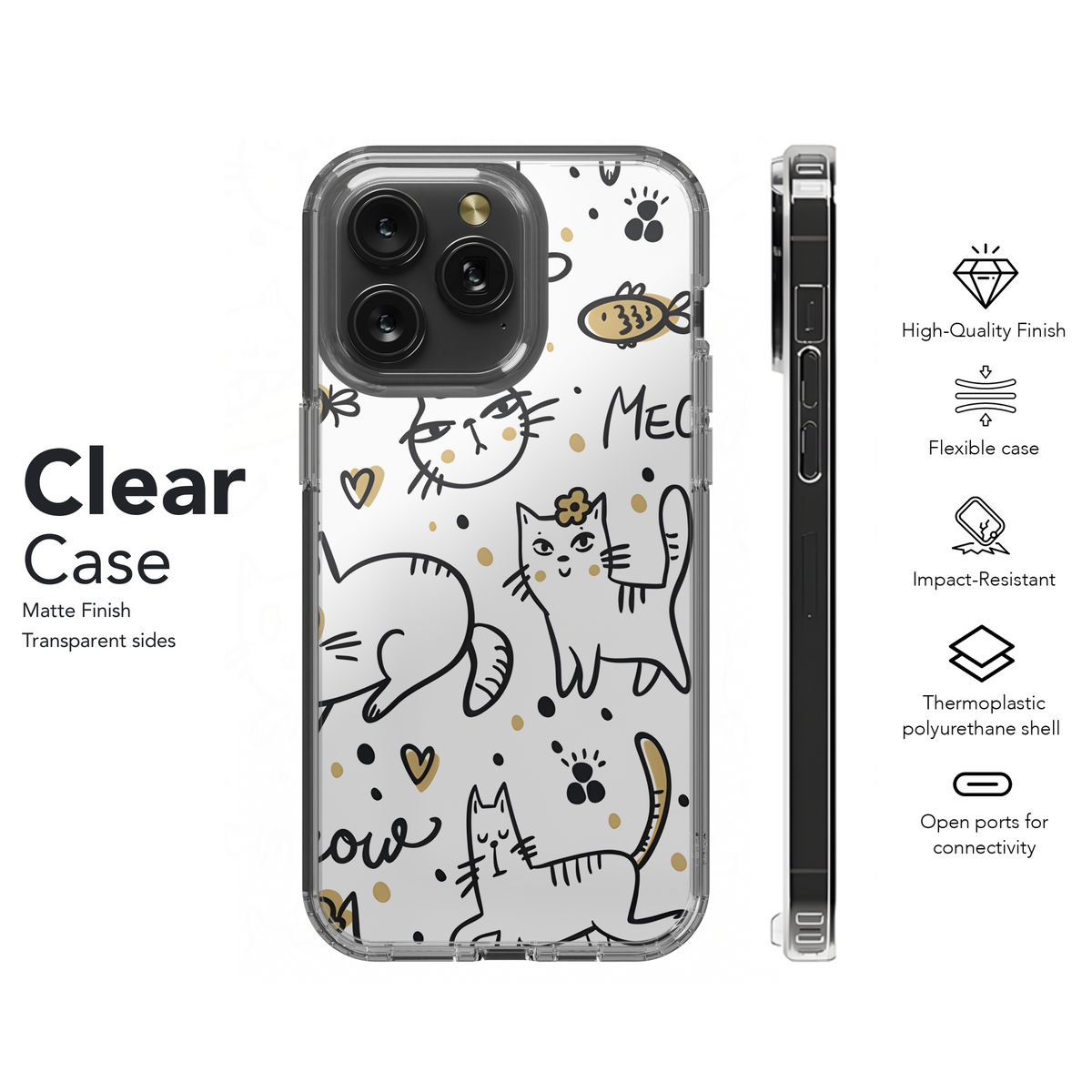 Cute Cat Phone Case iPhone Samsung Cover Pixel 3702 - Image 7