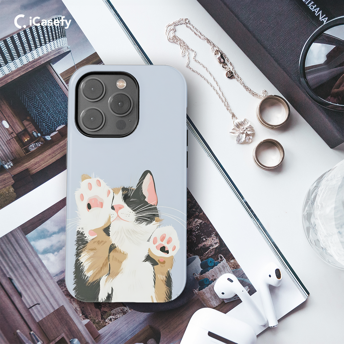 Cute Cat Phone Case iPhone Samsung Pixel & More 482 - Image 3