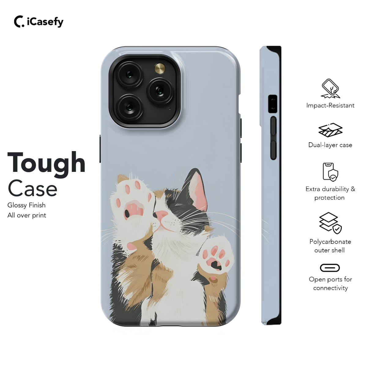 Cute Cat Phone Case iPhone Samsung Pixel & More 482 - Image 5