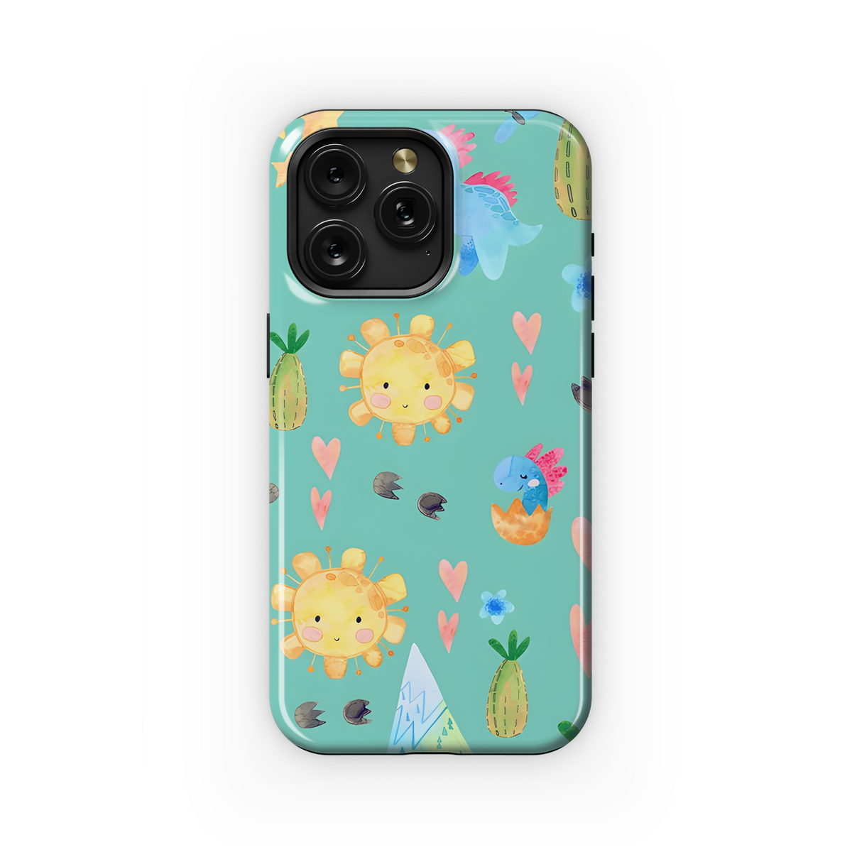 Cute Dinosaur Floral Phone Case iPhone Samsung Cover Pixel 3259 - Image 1