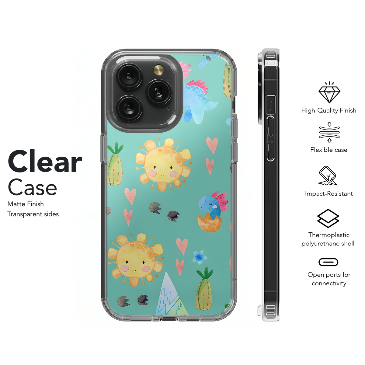 Cute Dinosaur Floral Phone Case iPhone Samsung Cover Pixel 3259 - Image 8