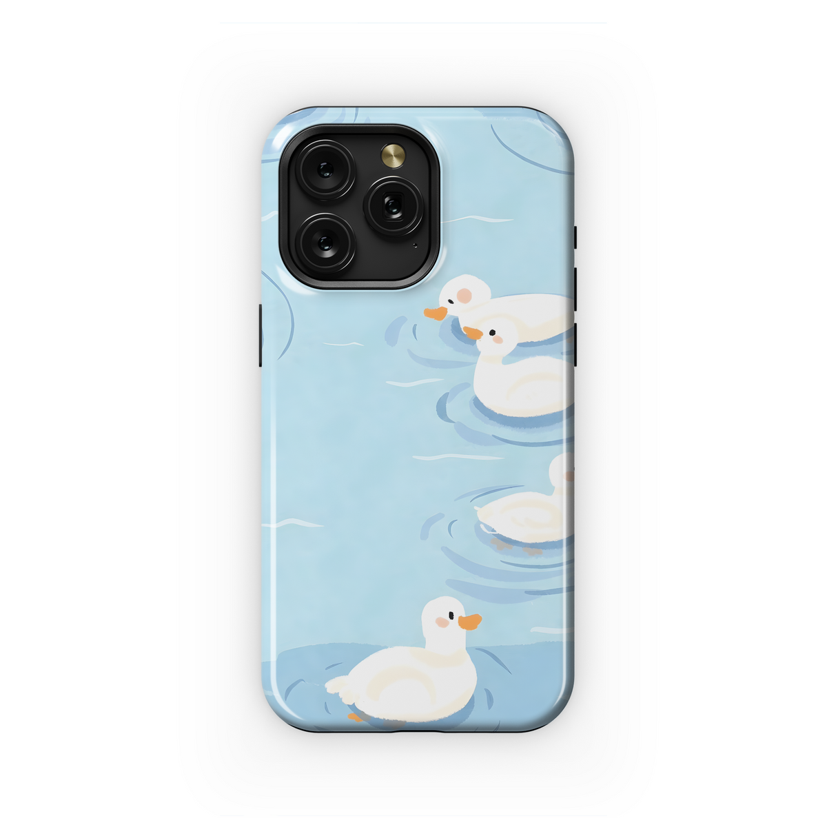 Cute Ducklings Swim
 Phone Case iPhone Samsung Cover Pixel 4247 - Image 1