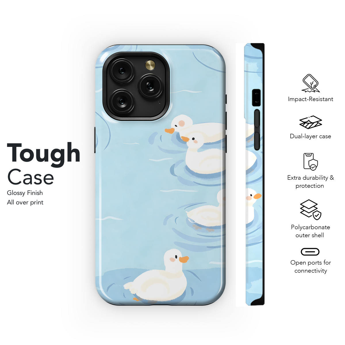 Cute Ducklings Swim
 Phone Case iPhone Samsung Cover Pixel 4247 - Image 6