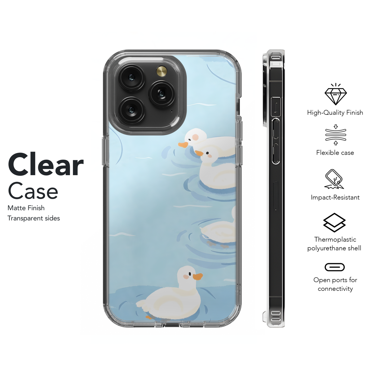 Cute Ducklings Swim
 Phone Case iPhone Samsung Cover Pixel 4247 - Image 8