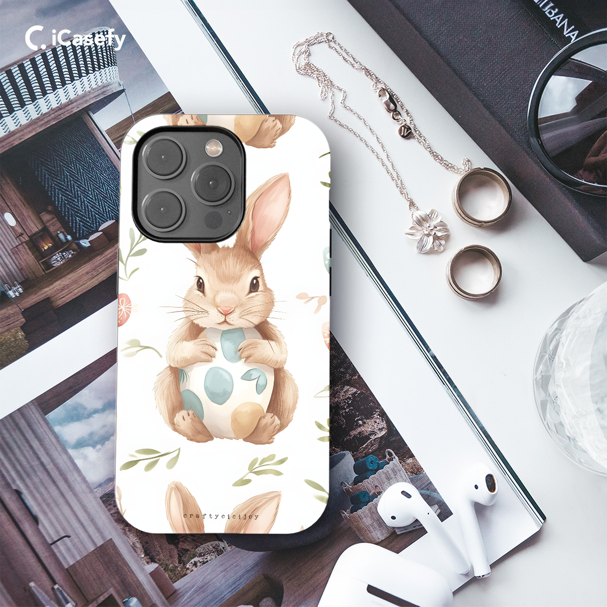 Cute Easter Bunny Phone Case iPhone Samsung Pixel & More 494 - Image 3