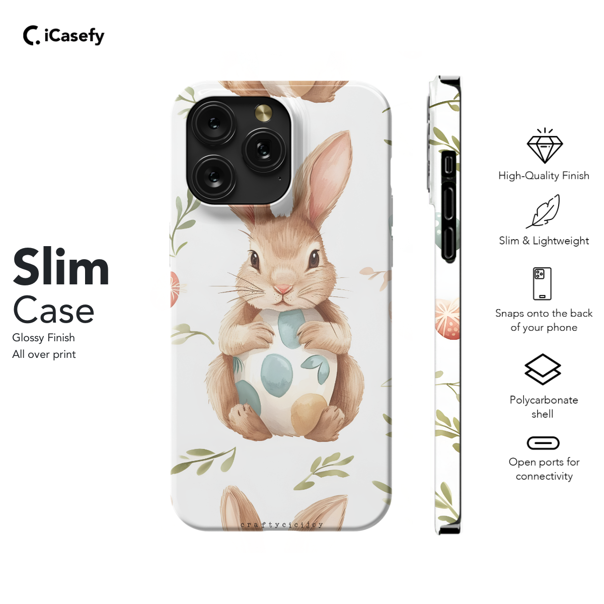 Cute Easter Bunny Phone Case iPhone Samsung Pixel & More 494 - Image 6