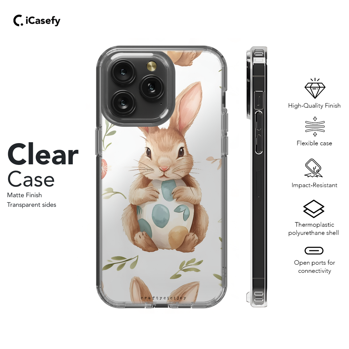 Cute Easter Bunny Phone Case iPhone Samsung Pixel & More 494 - Image 7