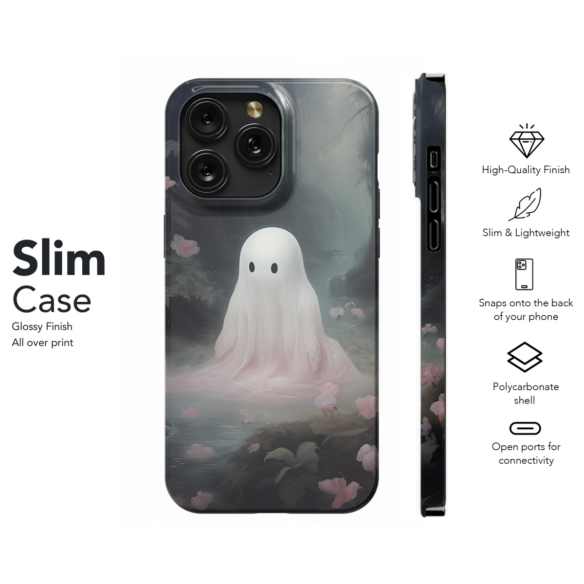 Cute Ghost in Forest Phone Case iPhone Samsung Cover Pixel 2045 - Image 7