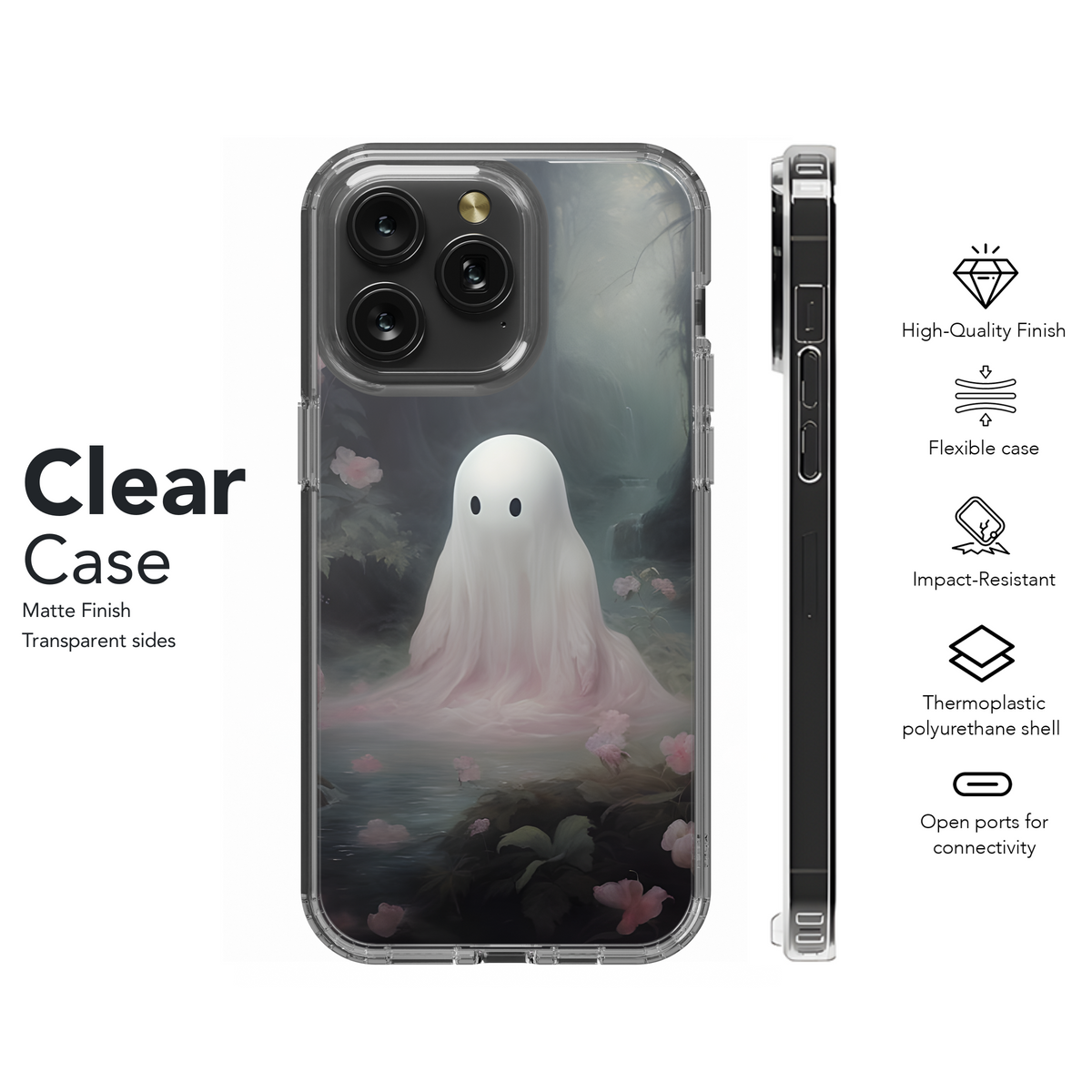 Cute Ghost in Forest Phone Case iPhone Samsung Cover Pixel 2045 - Image 8